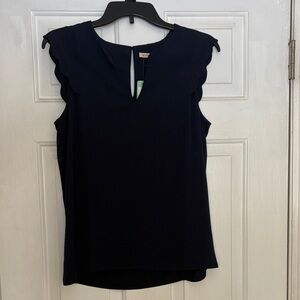 41 Hawthorn Midnight Blue Scalloped Blouse